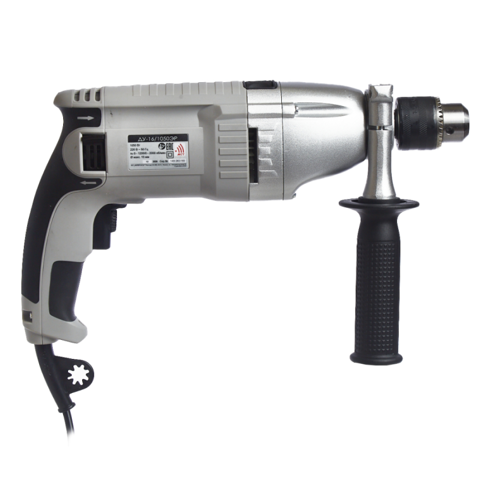Ударная дрель ИНТЕРСКОЛ ДУ-16/1050ЭР, 1050 Вт, 2000 об/мин, 32000 уд/мин (149.1.3.00)