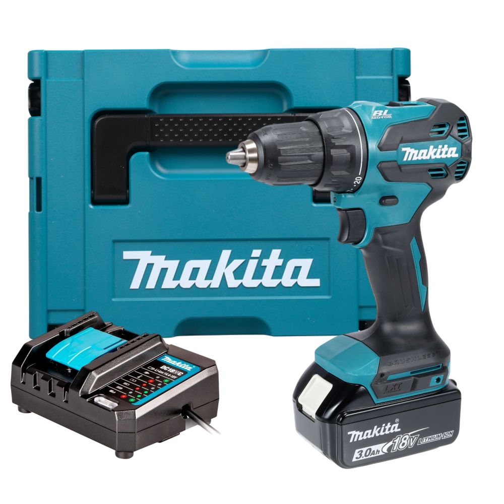 Аккумуляторная дрель-шуруповерт Makita DDF490F002, 18 В, 1900 об/мин, с АКБ 3 Ач и ЗУ, в кейсе MakPac
