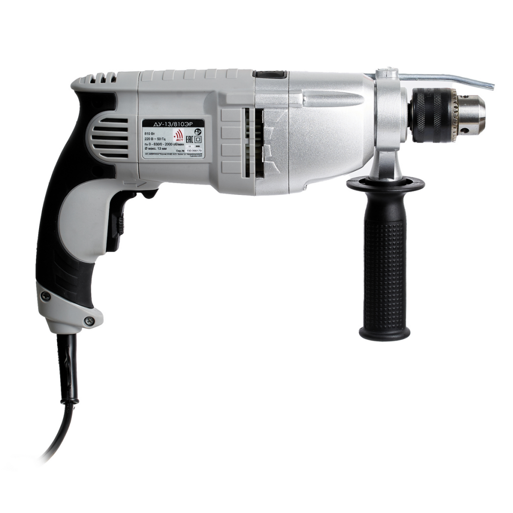 Ударная дрель ИНТЕРСКОЛ ДУ-13/810ЭР, 810 Вт, 2000 об/мин, 32000 уд/мин (150.1.3.00)