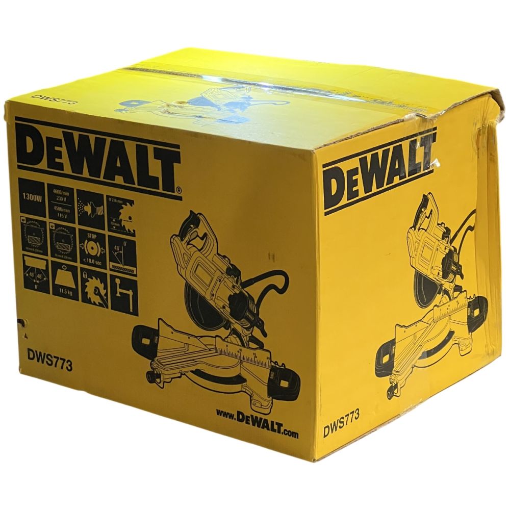Торцовочная пила DEWALT DWS773, 1300 Вт, 216 мм, 4600 об/мин (DWS773-QS/U1), уцененный товар