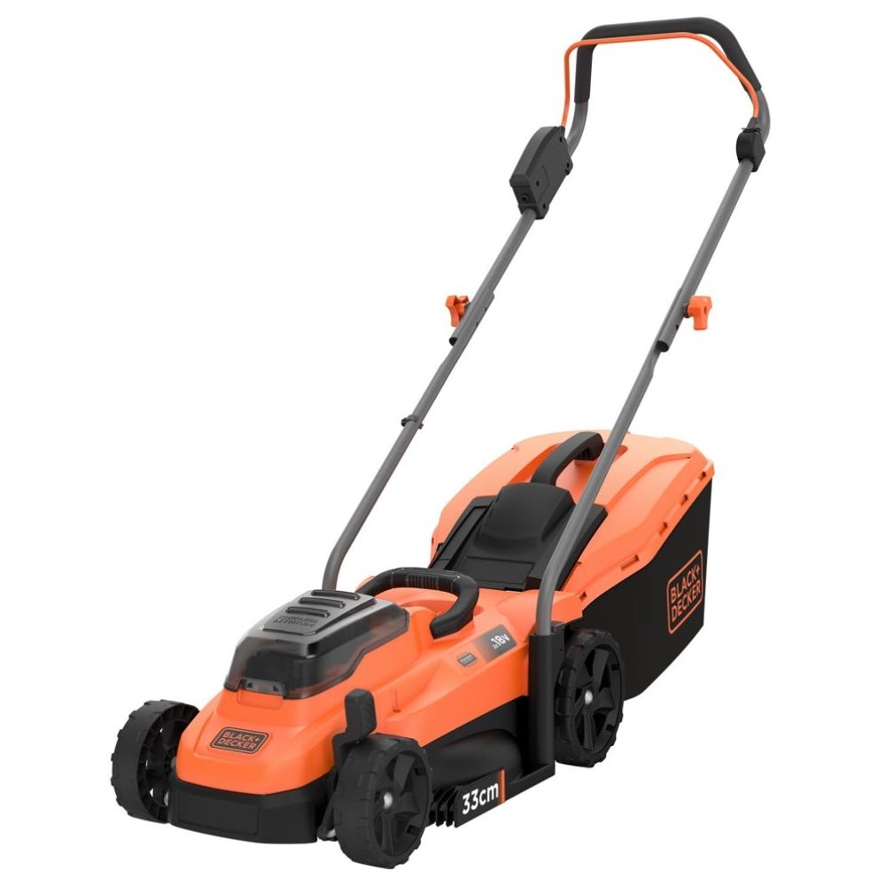 Аккумуляторная газонокосилка BLACK+DECKER, 36 В, 33 см, 35 л, с 2 АКБ 2.5 Ач и ЗУ, BCMW3318L2