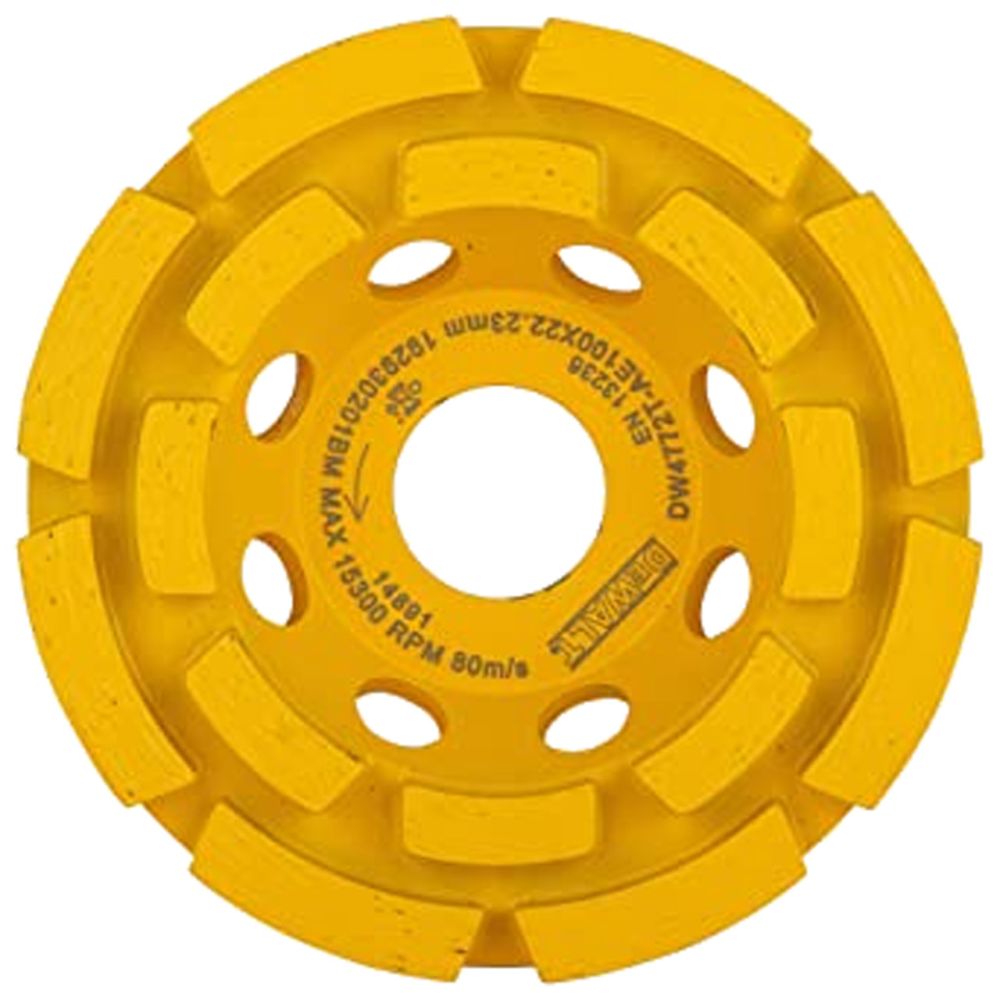 Алмазная чашка для шлифования по бетону, диаметр 100 мм, посадочное отверстие 22,23 мм, DEWALT DW4772T