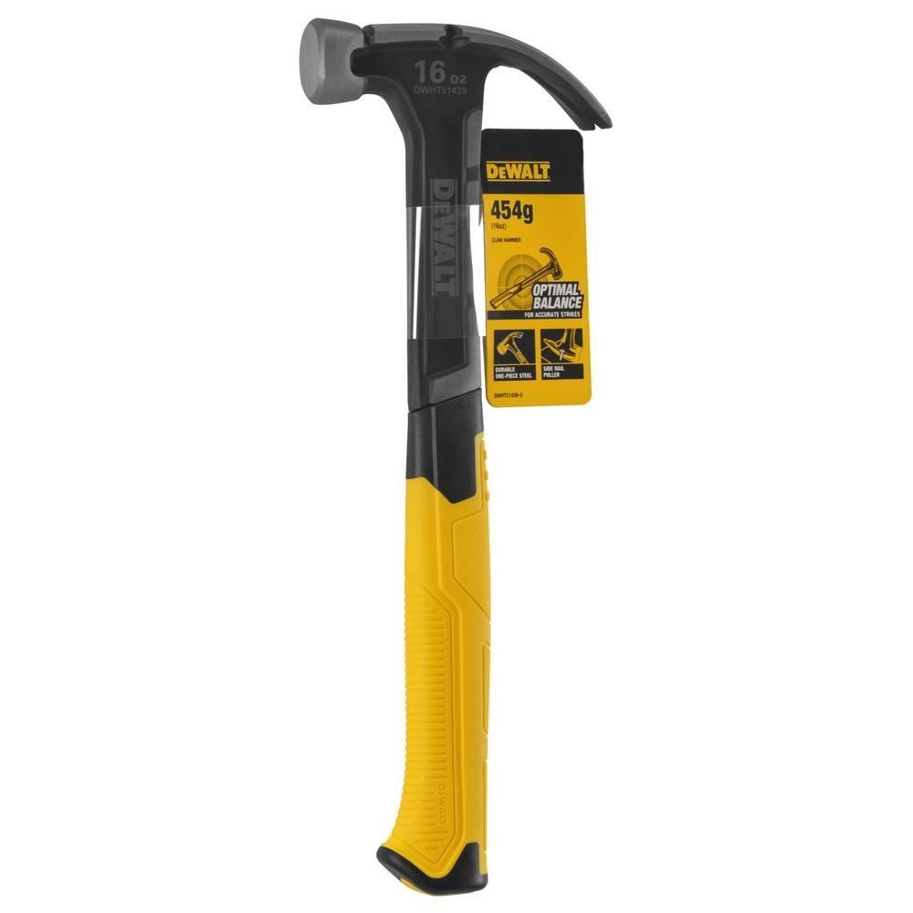 Молоток с закруглённым гвоздодёром DEWALT, 454 г (DWHT51439-0)