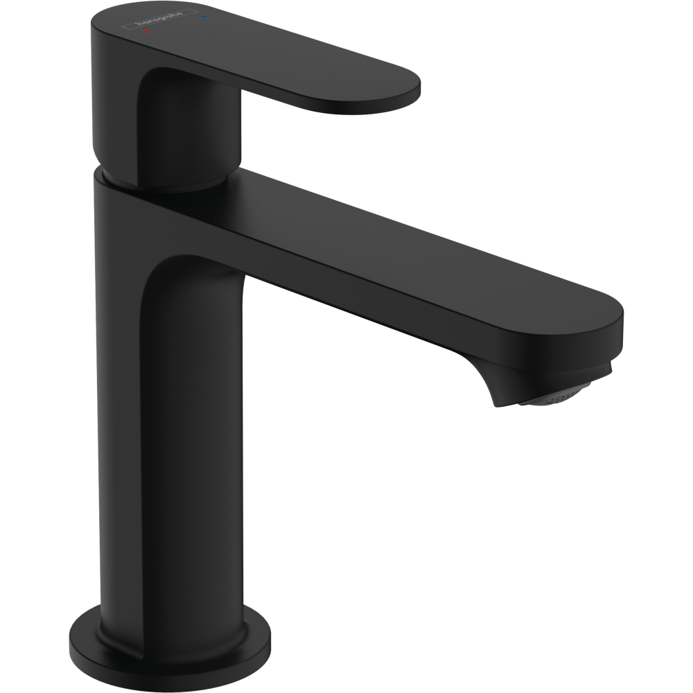 Смеситель для раковины hansgrohe Rebris S 110, со сливным гарнитуром 72517670, матовый черный