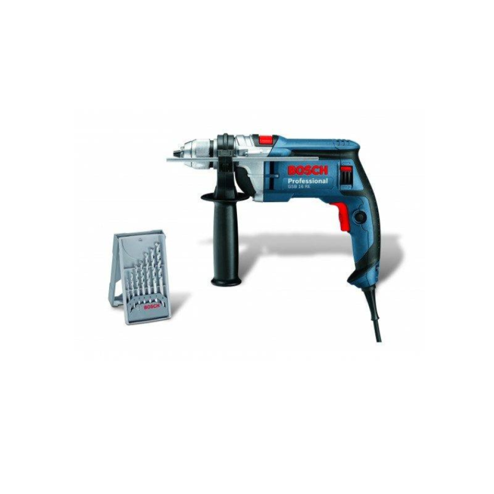 Дрель ударная Bosch GSB 16 RE 750 Вт + Набор сверл, кейс, 060114E501