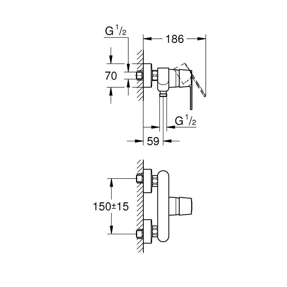 Смеситель для душа GROHE Get, хром (32888000)