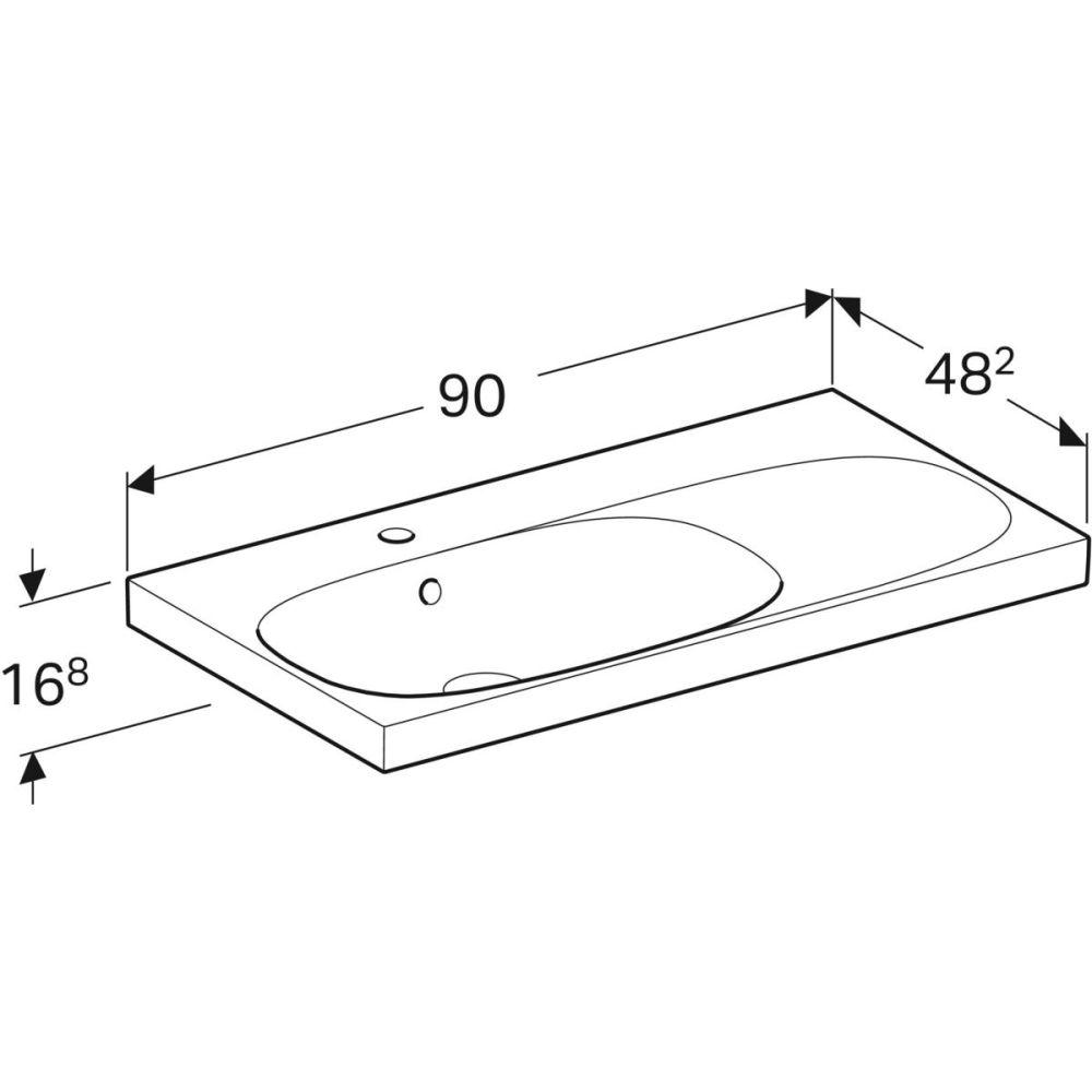 Раковина Geberit Acanto 90 см, белый, 500.625.01.2