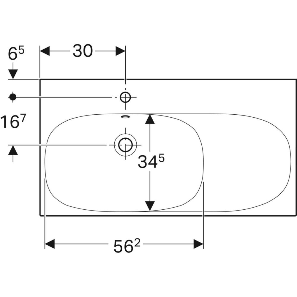 Раковина Geberit Acanto 90 см, белый, 500.625.01.2