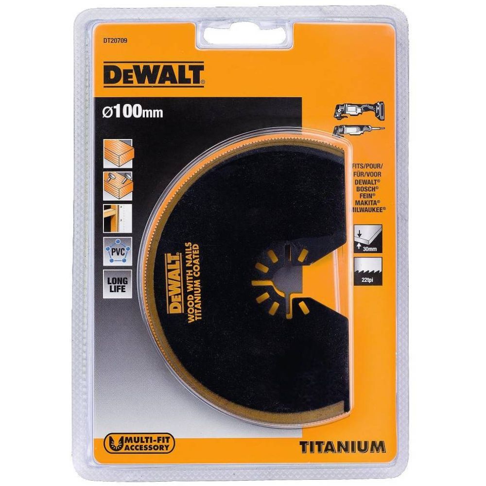 Сегментированный пильный диск DEWALT DT20709, Ti, 100 мм для мультитул