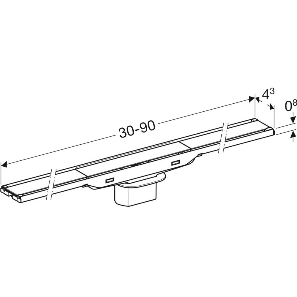 Дренажный канал Geberit Cleanline60 нержавеющая сталь/черная, 154.456.00.1