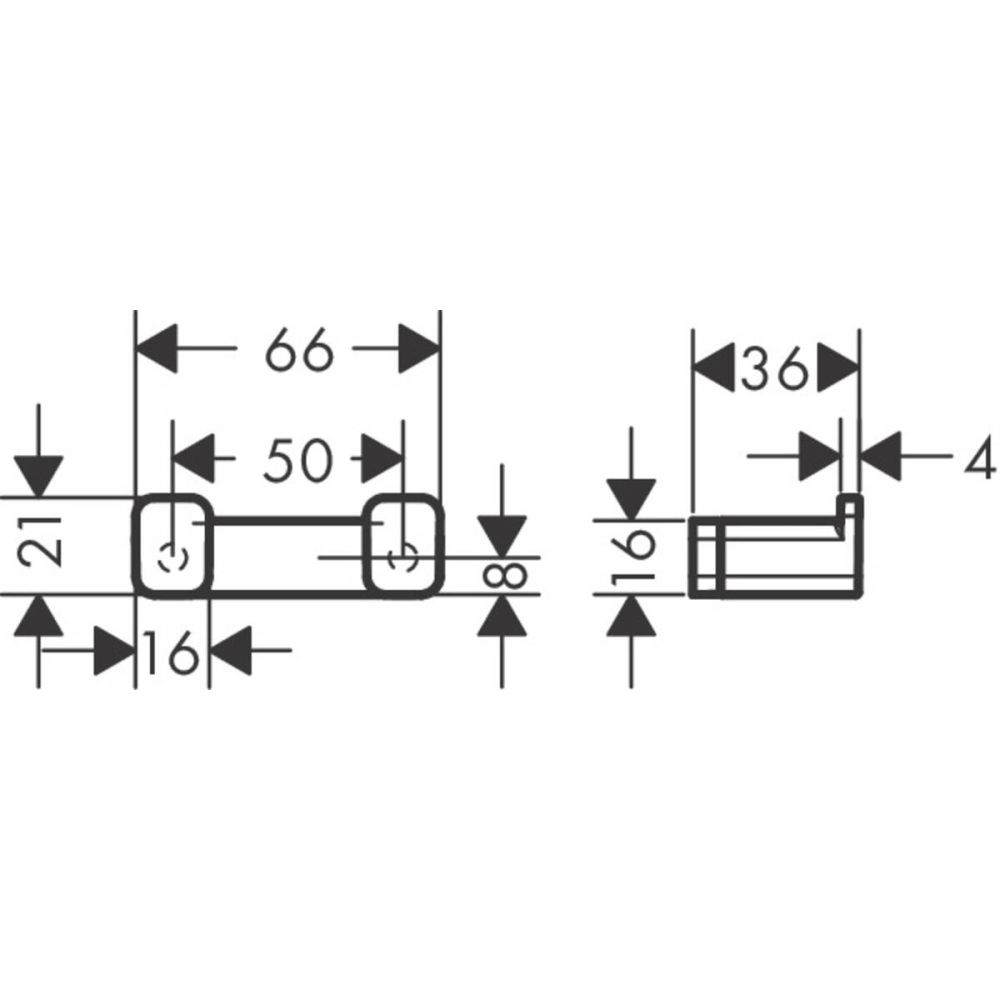 Крючок hansgrohe AddStoris двойной 41755000, хром
