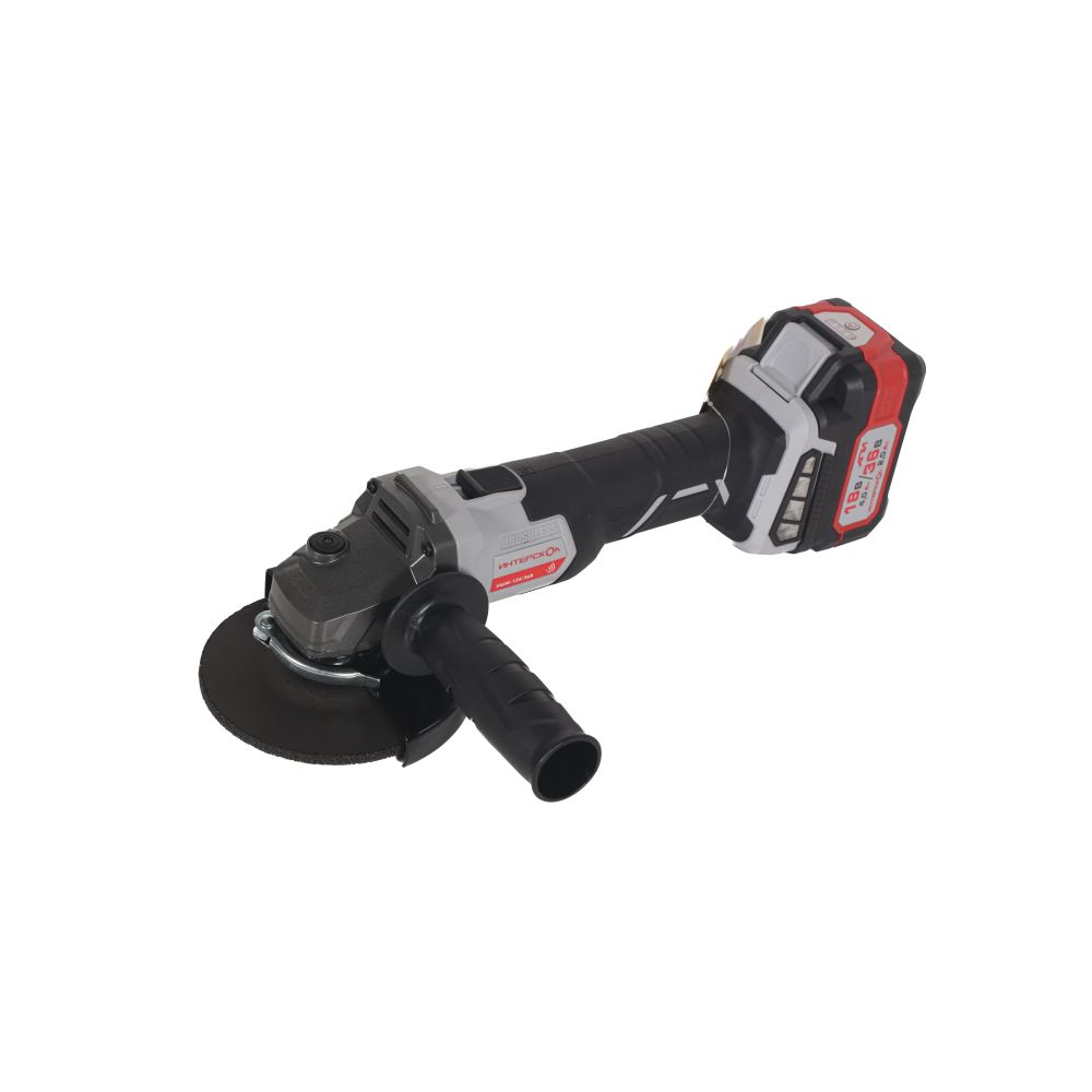 Аккумуляторная угловая шлифмашина ИНТЕРСКОЛ УШМ-125/36В, 36 В, 125 мм, 8500 об/мин, с 2 АКБ 2 Ач и ЗУ, в кейсе (816.2.2.70)