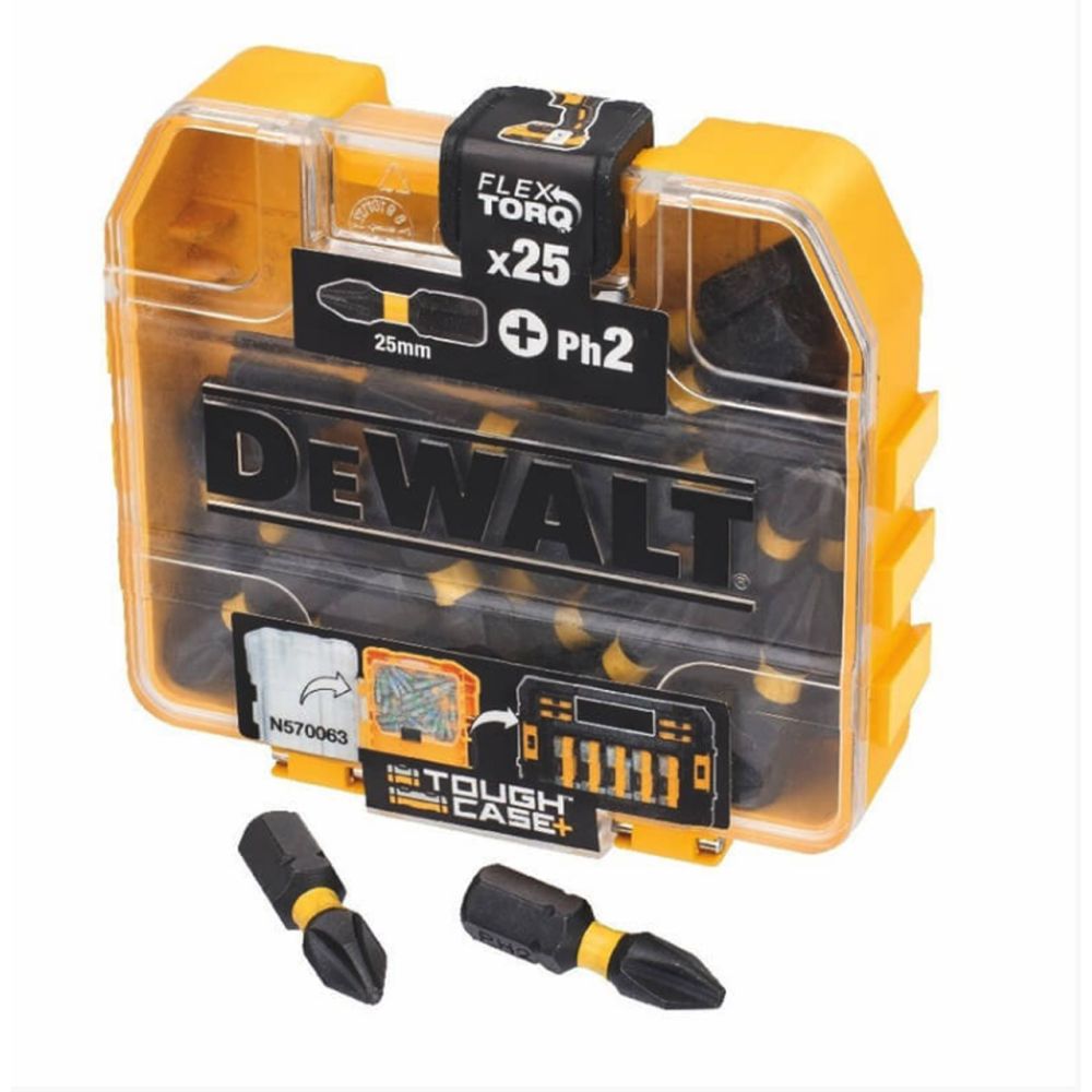 Набор бит DEWALT EXTREME DT70555T, FlexTorq PH2 25 мм, 25 шт. в кейсе
