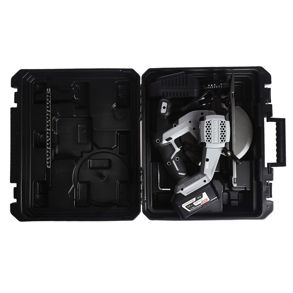 Аккумуляторная дисковая пила ИНТЕРСКОЛ ДПА-165/18В, 18 В, 165 мм, 5000 об/мин, с АКБ 4 Ач и ЗУ (577.4.1.70)