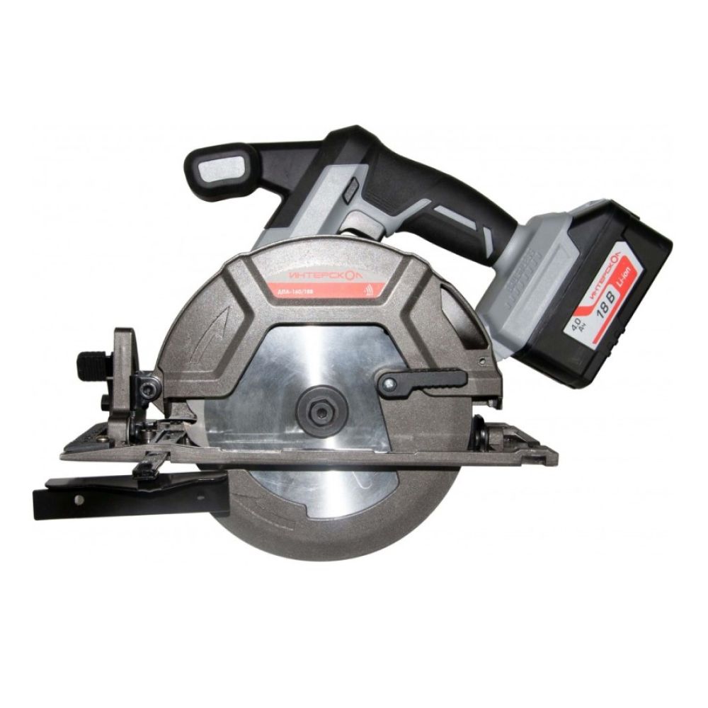 Аккумуляторная дисковая пила ИНТЕРСКОЛ ДПА-165/18В, 18 В, 165 мм, 5000 об/мин, с АКБ 4 Ач и ЗУ (577.4.1.70)