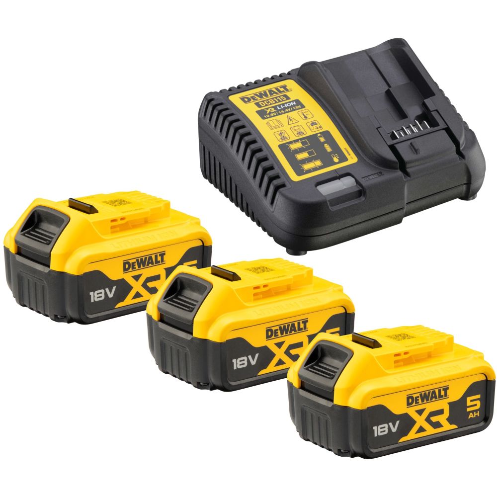 Аккумуляторный набор DEWALT DCK305P3T: шуруповерт DCF887 + перфоратор DCH273 + УШМ DCG405, с 3 АКБ 5 Ач и ЗУ, в 2 кейсах TSTAK