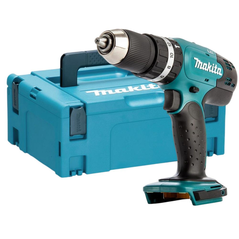 Аккумуляторная ударная дрель-шуруповерт Makita DHP453ZJ, 18 В, 1300 об/мин, 6000 уд/мин, без АКБ и ЗУ, в кейсе