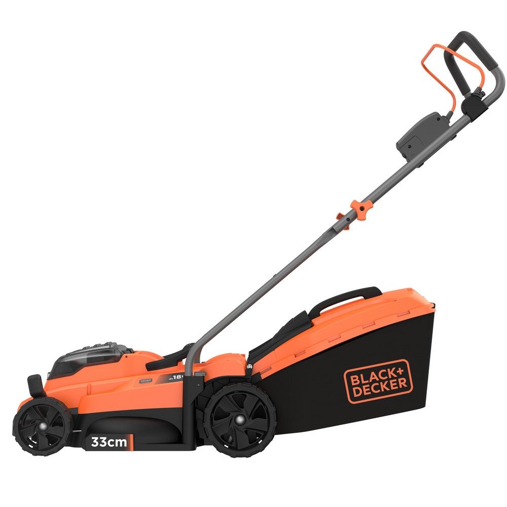 Аккумуляторная газонокосилка BLACK+DECKER, 36 В, 33 см, 35 л, с 2 АКБ 2.5 Ач и ЗУ, BCMW3318L2