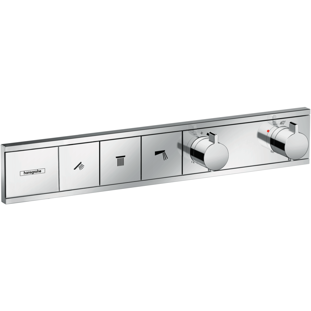 Внешняя часть термостата для душа hansgrohe RainSelect скрытого монтажа на 3 потребителя 15381000, хром