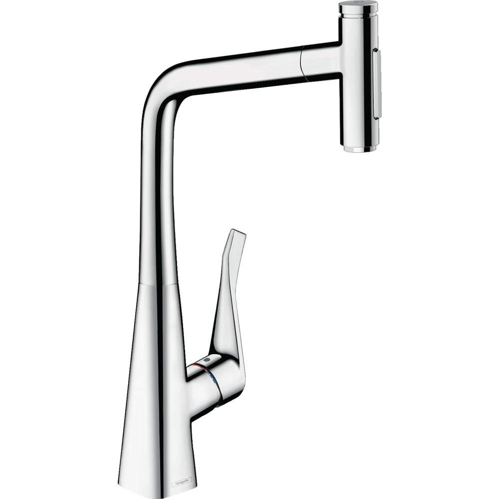 Смеситель для кухонной мойки hansgrohe Metris Select M71 320, с вытяжным душем 2jet, sBox 73816000, хром