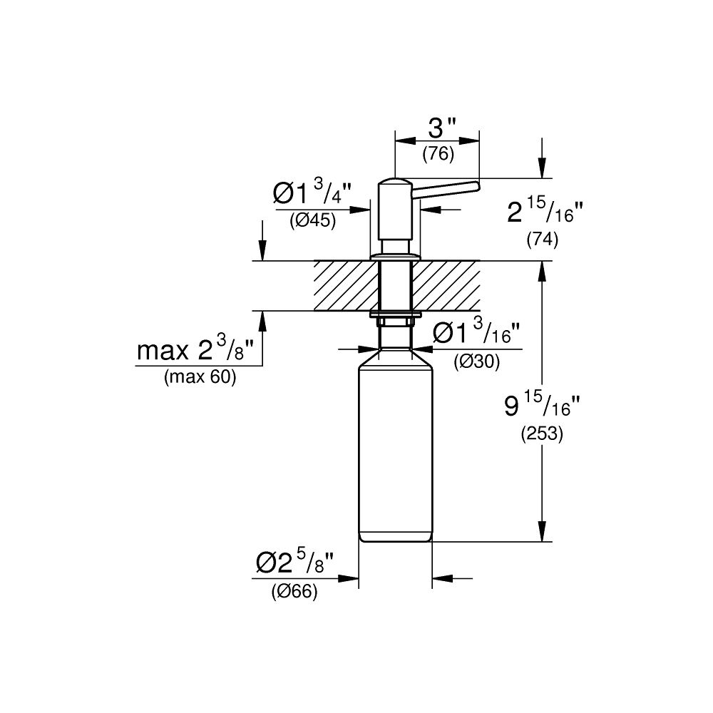 Дозатор жидкого мыла GROHE Contemporary, суперсталь, (40536DC0)