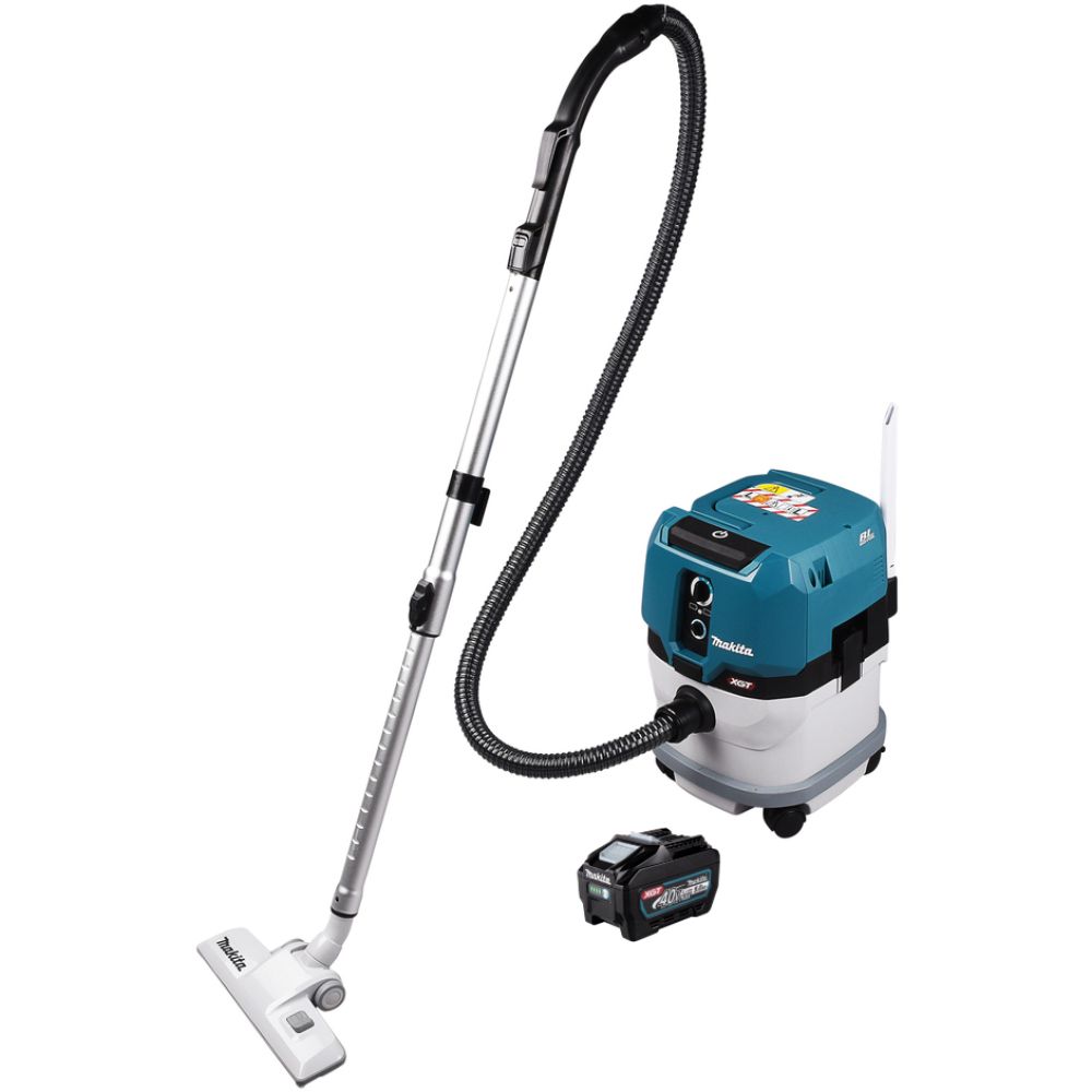 Аккумуляторный строительный пылесос Makita VC003GL, 40 В, 15 л, с АКБ 5 Ач, без ЗУ (DUST-KITM8)