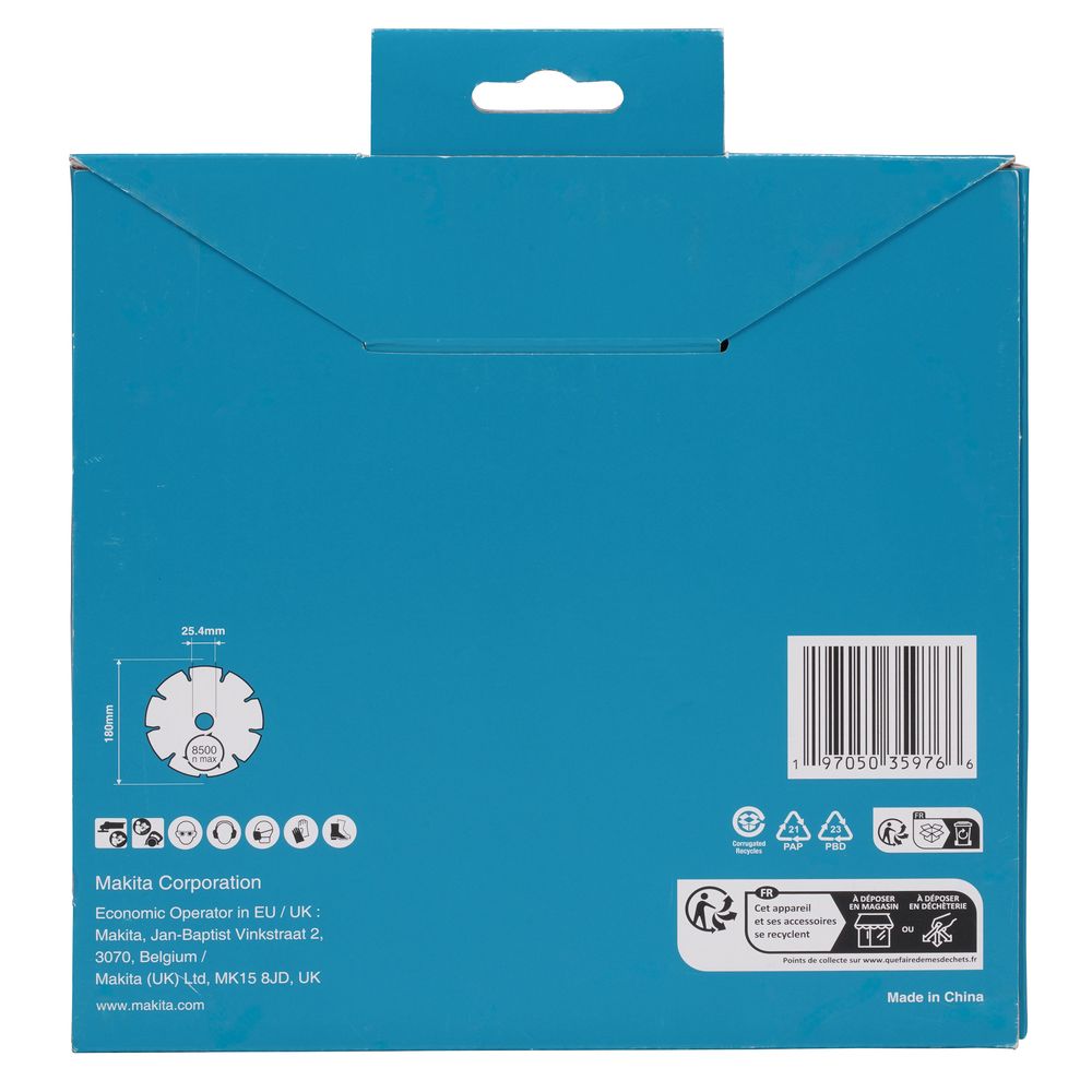 Диск алмазный Makita D-80101, по бетону/мрамору, 180х25.4 мм, 10 шт. (D-80101-10)