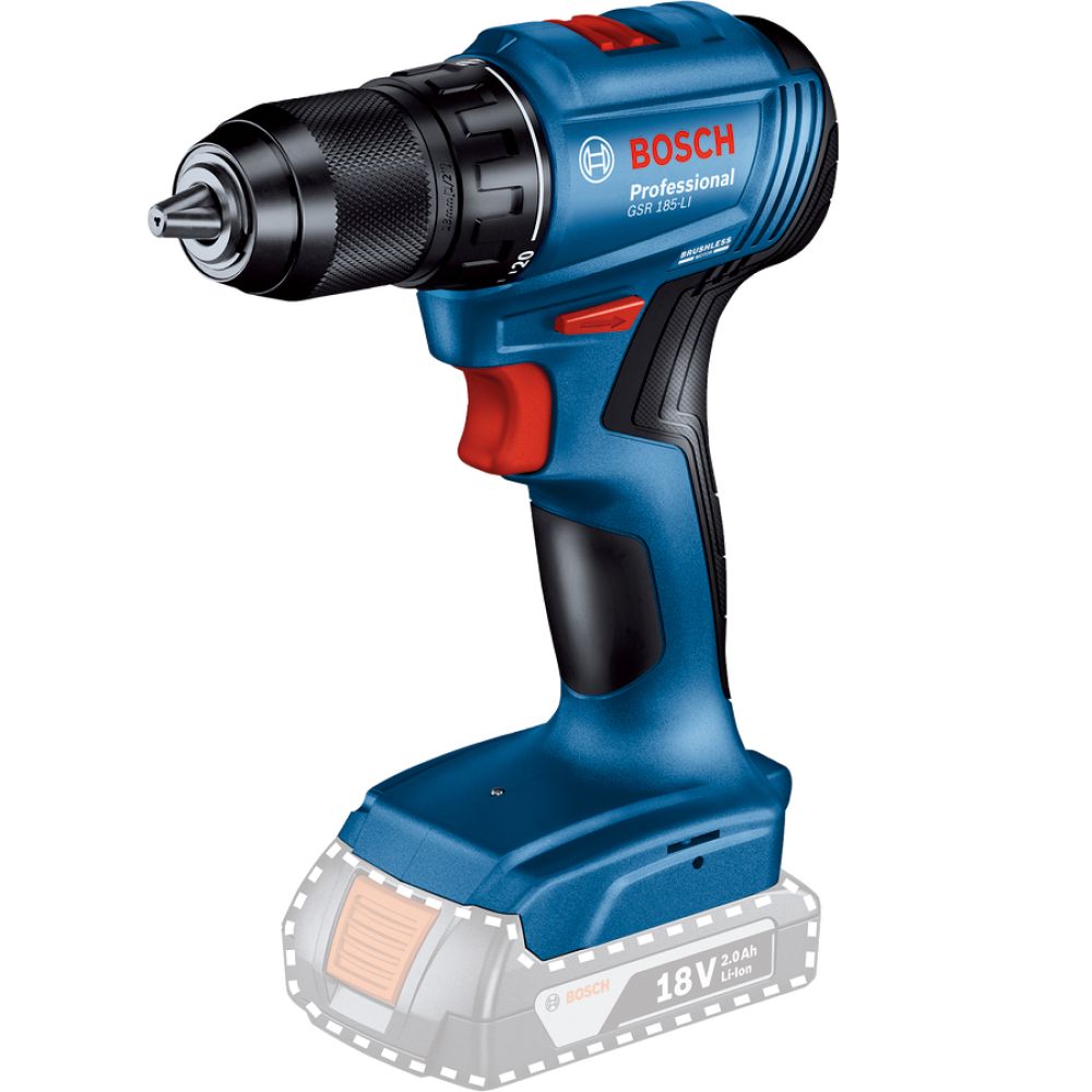 Аккумуляторная дрель-шуруповерт Bosch GSR 185-LI 06019K3003, 1900 об/мин, без АКБ и ЗУ, в кейсе