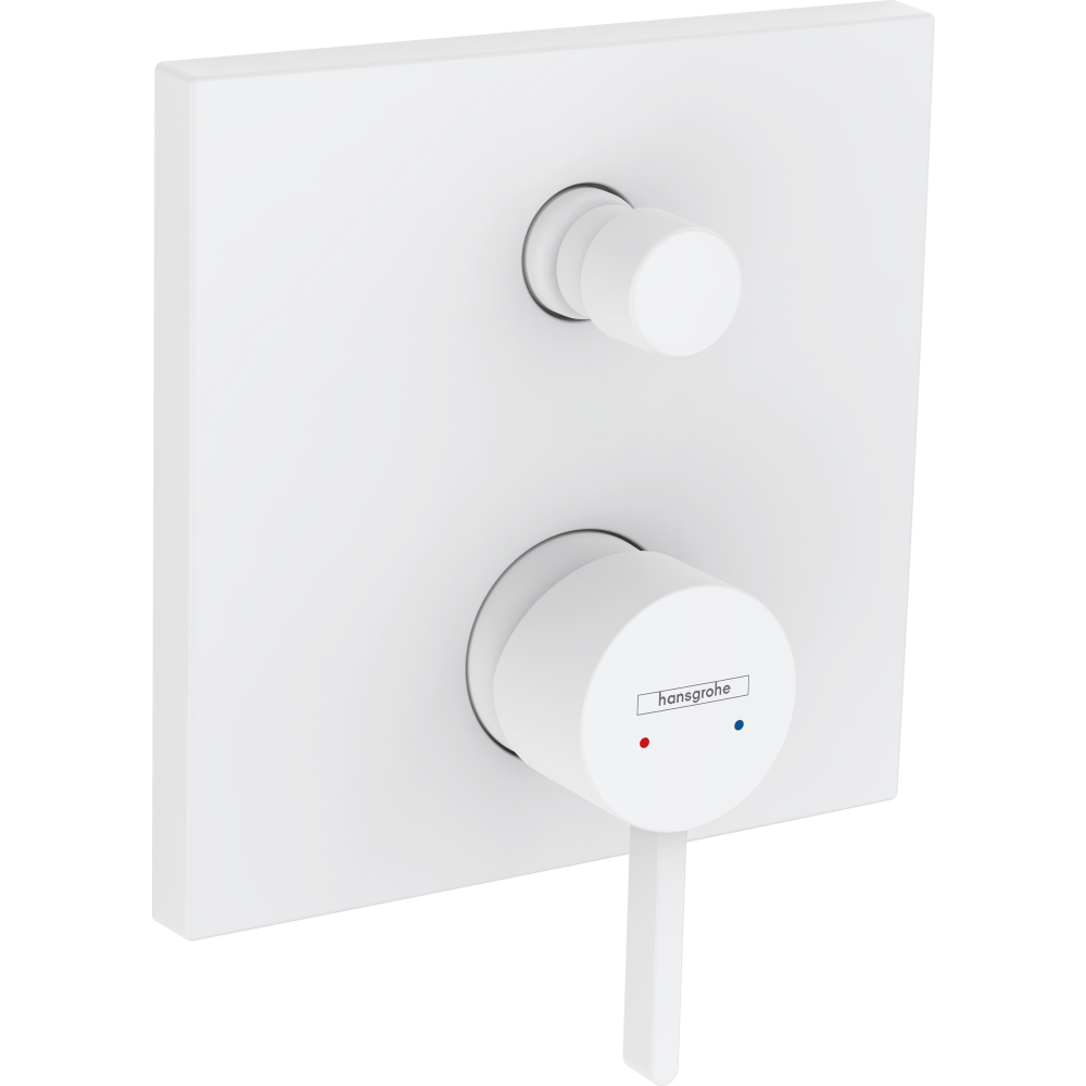 Внешняя часть смесителя для ванны hansgrohe Finoris скрытого монтажа, со встроенной защитной комбинацией EN1717 76416700, матовый белый