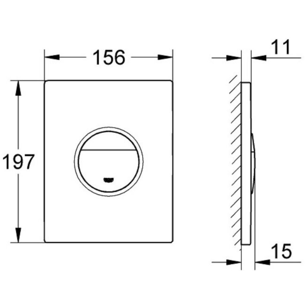 Панель смыва для унитаза GROHE Nova Cosmopolitan, 3 режима, черный глянцевый (38765KV0)