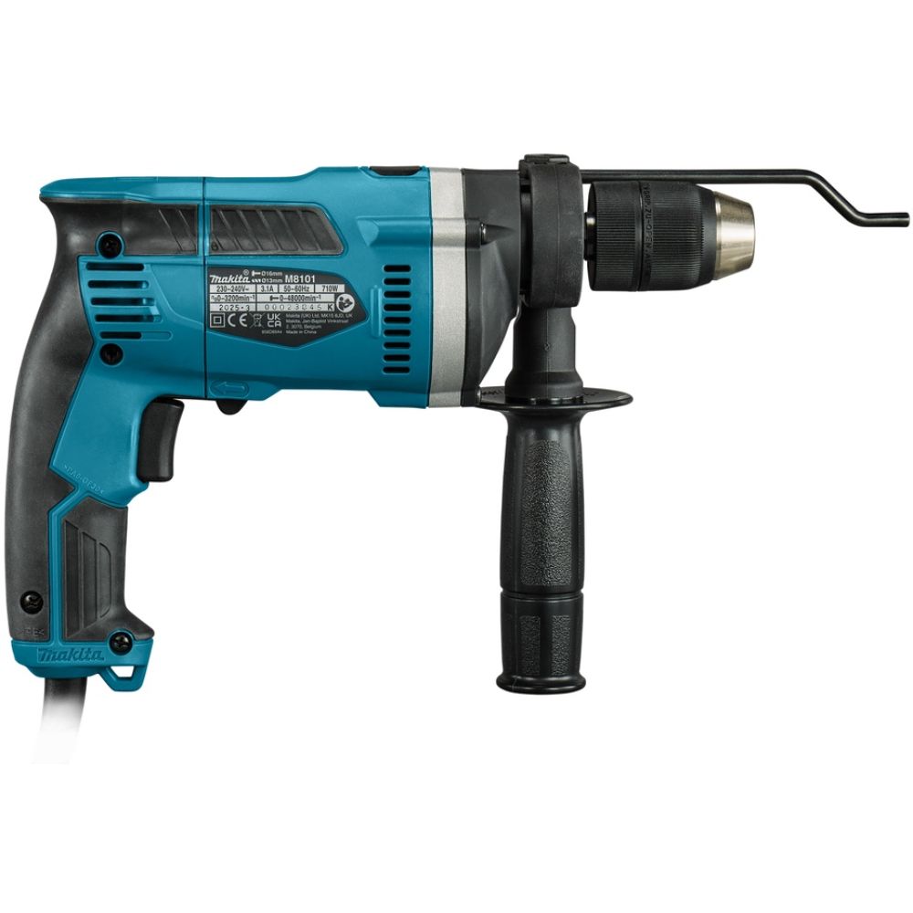 Ударная дрель Makita M8101B, 710 Вт, 3200 об/мин, 48000 уд/мин