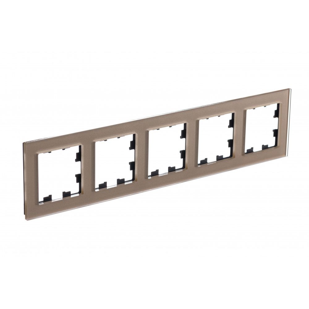 Рамка 5-постовая универсальная Systeme Electric (Schneider Electric) AtlasDesign Nature, органическое стекло шампань ATN320505