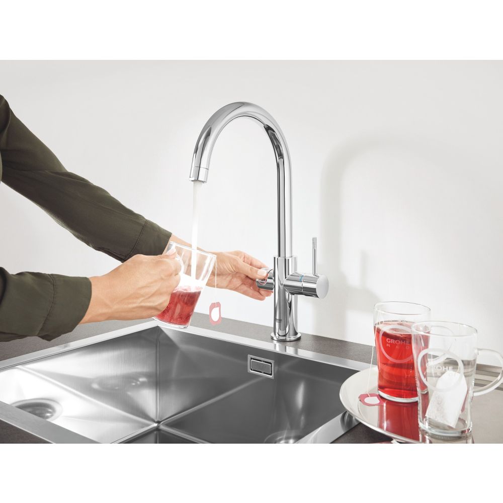 Комплект для кухни GROHE Red Basic Duo, смеситель и бойлер размера M, хром (30320000)