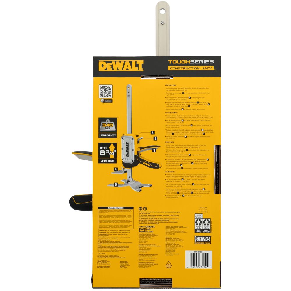 Домкратная струбцина DEWALT DWHT83550, 230 мм, 154 кг