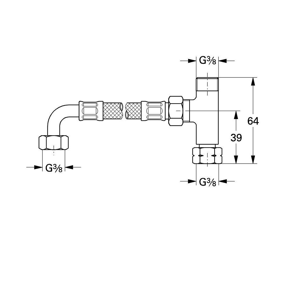Набор подключения GROHE для универсального термостата Grohtherm Micro 3/8″, хром (47533000)