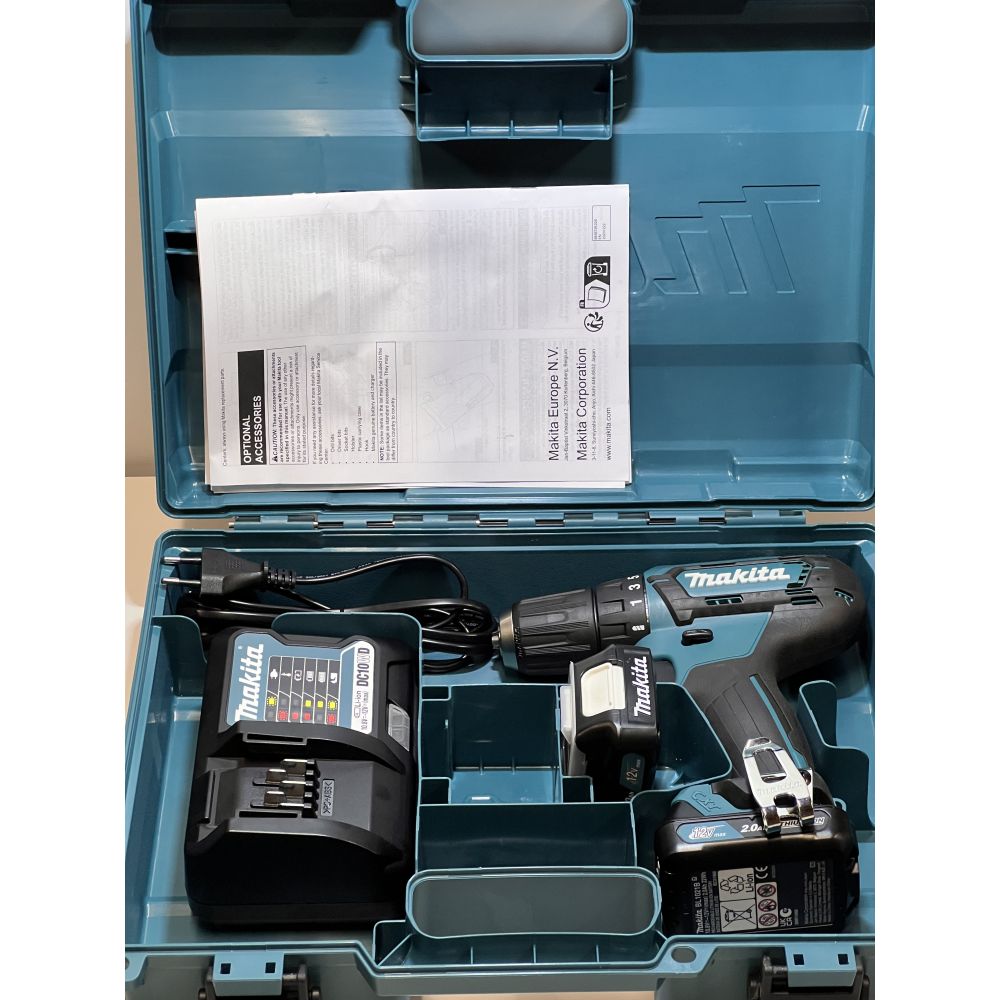 Аккумуляторная дрель-шуруповерт Makita DF333DWAE, 12 В, 1700 об/мин, с 2 АКБ 2 Ач и ЗУ, в кейсе (УЦЕНЕННЫЙ ТОВАР) (DF333DWAE/U)