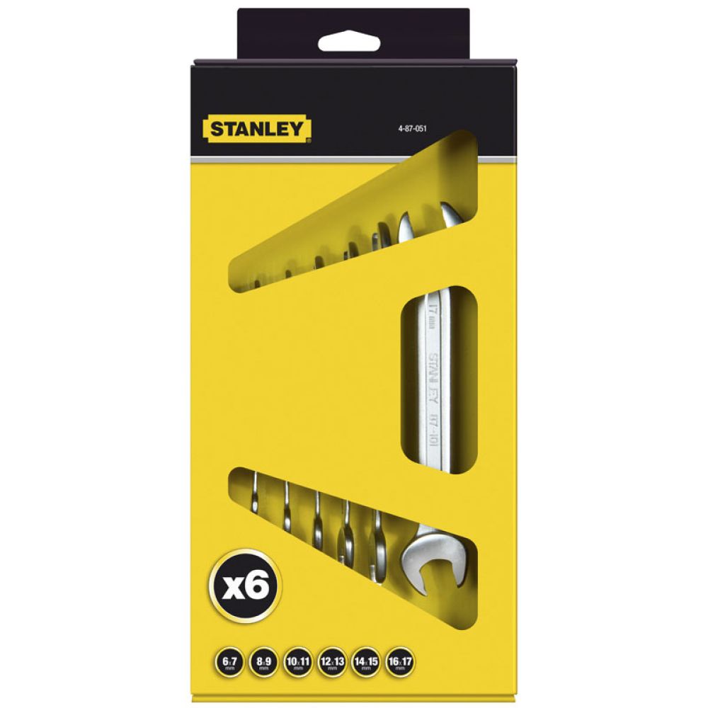 Набор из 6 Ключей рожковых STANLEY 4-87-051