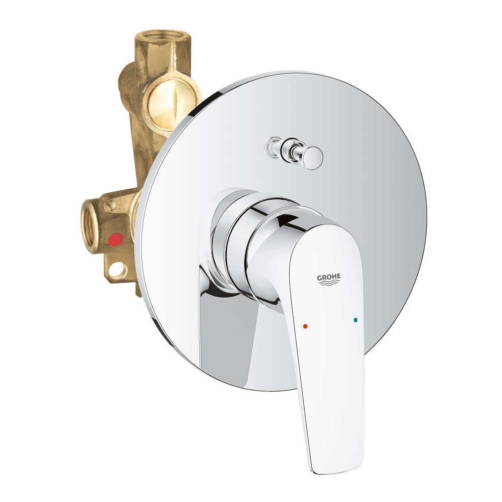 Смеситель для ванны GROHE BauFlow в комплекте с монтажной , хром (29113000)