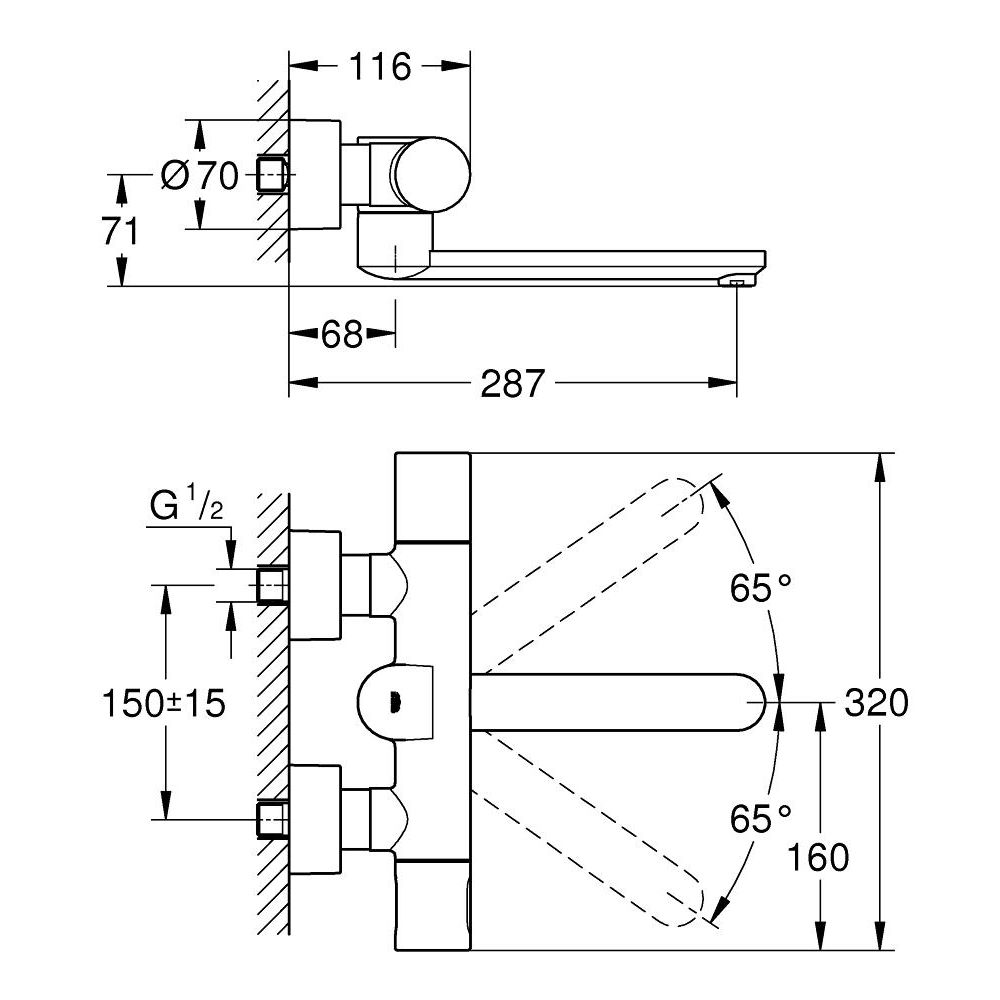 Термостат для раковины GROHE Eurosmart Cosmopolitan E инфракрасный, хром (36332000)