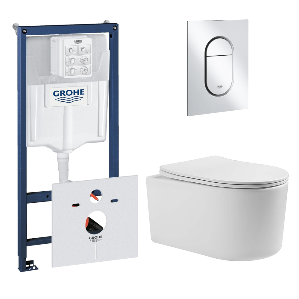 Комплект инсталляции GROHE NW0145/S с унитазом Aquatek МИЯ и сиденьем с микролифтом (NW0165)