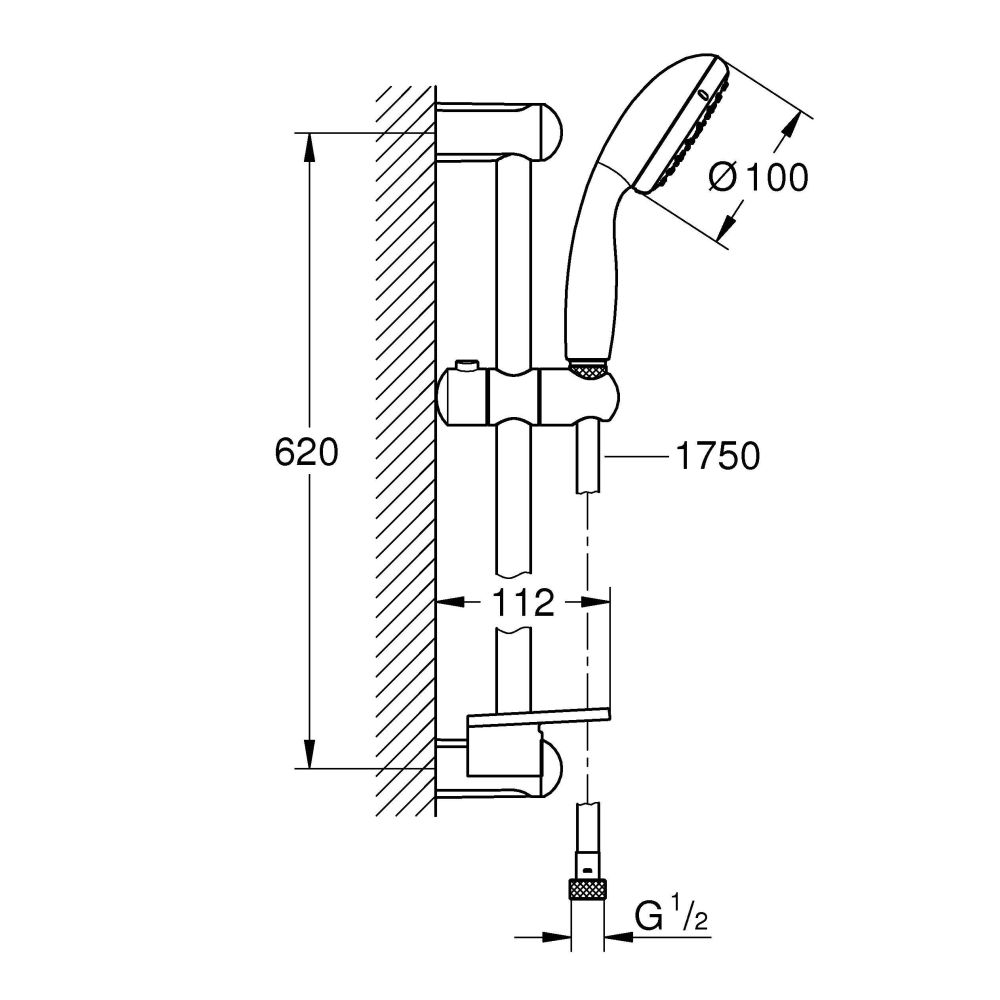 Готовый комплект для ванной комнаты GROHE Eurosmart скрытого монтажа, хром (NB0062)