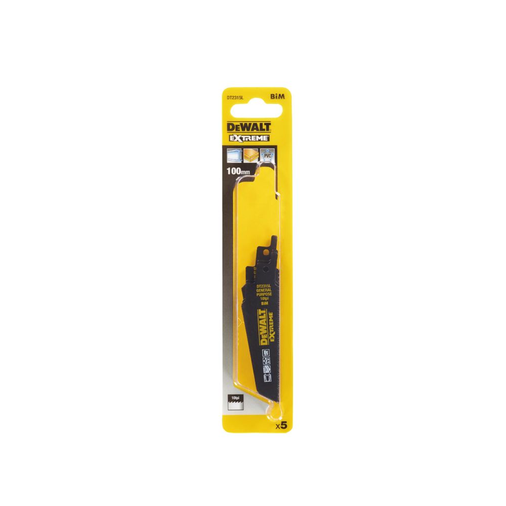 Полотно DEWALT DT2315L, универсальное для сабельных пил биметаллическое, BiM, 100 x 2.5 мм, 5 шт.