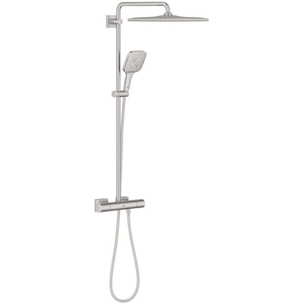 Душевая система GROHE Rainshower SmartActive 310 Cube с термостатом для душа, суперсталь (26837DC0)