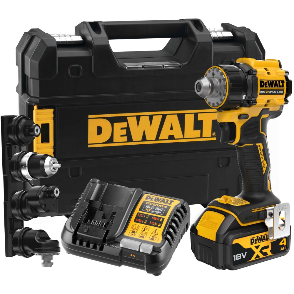 Аккумуляторная дрель-шуруповерт DEWALT DCD803M1T, 18 В, 1650 об/мин, с комплектом насадок, АКБ 4 Ач и ЗУ, в кейсе TSTAK