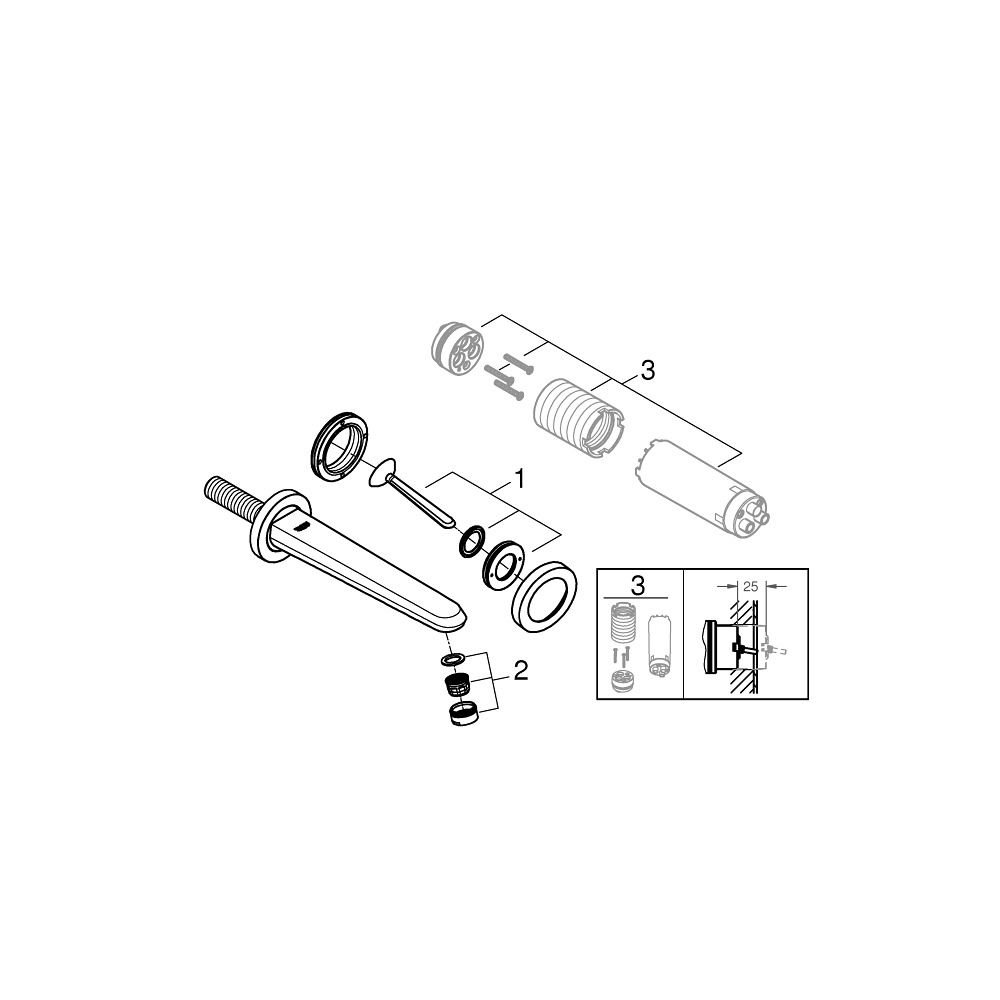 Внешняя часть смесителя для раковины GROHE Eurodisc Joy на 2 отверстия, L-Size, хром (19969000)