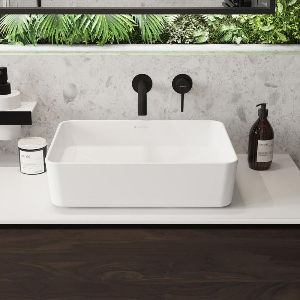 Раковина накладная Aqueduto ESPIRAL, прямоугольная 370*500, белый глянцевый (ESP0410)