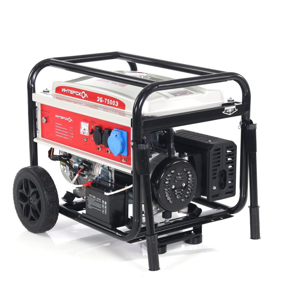 Генератор бензиновый ИНТЕРСКОЛ ЭБ-7500Э синхронный, 6 кВт, (796.0.0.40)
