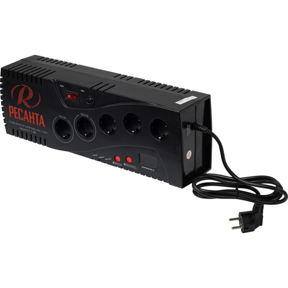 Стабилизатор напряжения Ресанта С1000, однофазный, 900 Вт, 63/6/32
