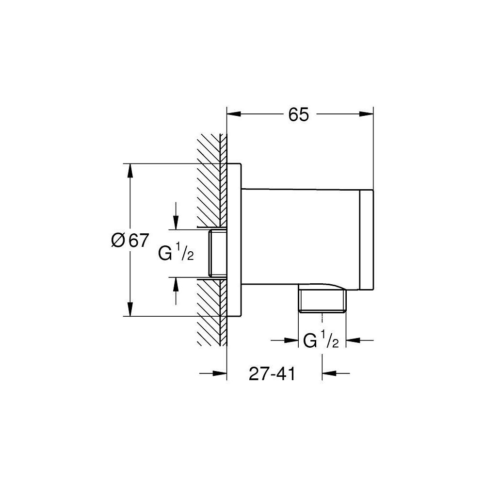 Подключение для душевого шланга GROHE Tempesta, хром (28680001)