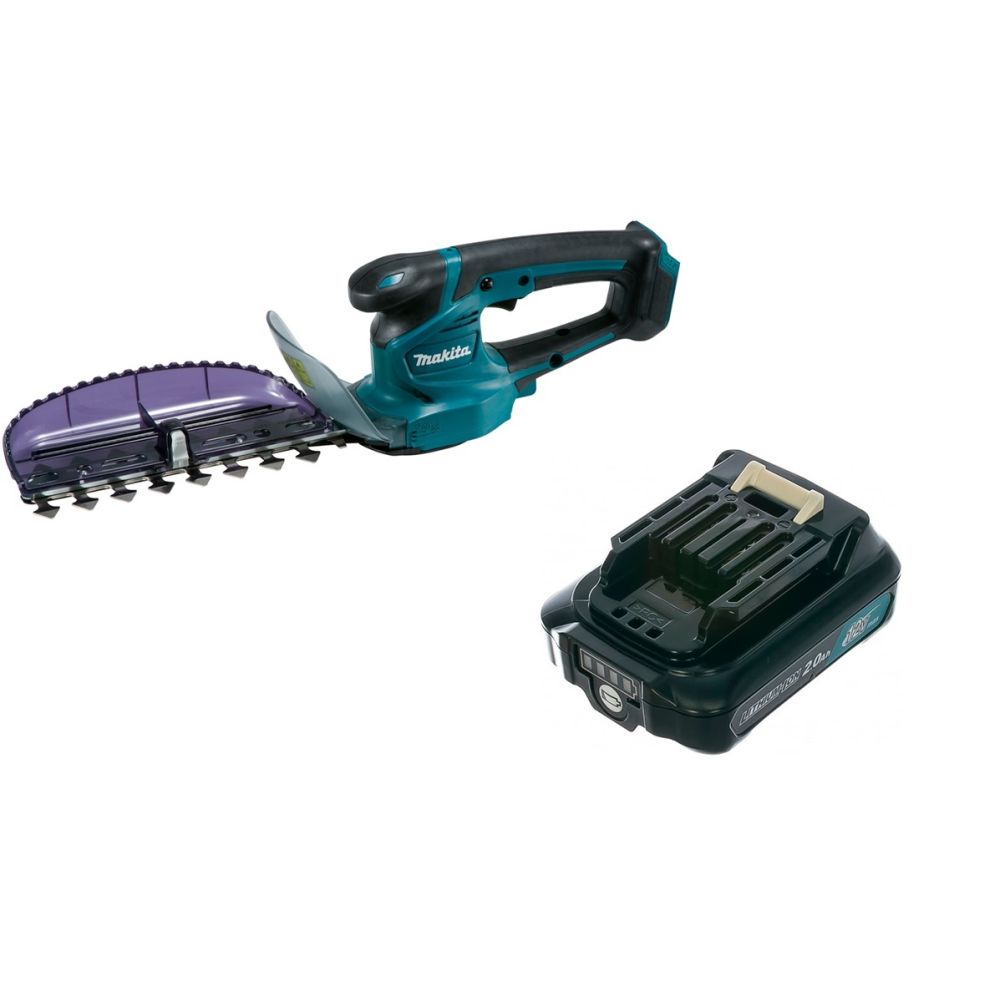 Набор Makita: аккумуляторный кусторез UH201DZ, 12 В, 20 см + аккумулятор 197396-9, 12 В, 2 Ач, PT883